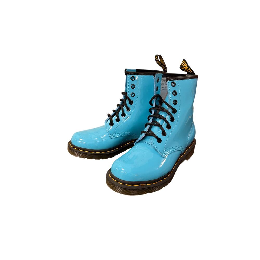 Dr Martens Doc Marten 1460 Neon Blue Boots Women 6 Smooth Leather NWOT